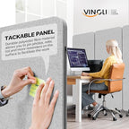VINGLI Room Divider Screen, Freestanding Privacy Partition Wall, Zipper - Image 6
