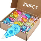 Chivao 100 Pack Mini Correction Tape Bulk Ink Corrector Eraser Tape Set Cute