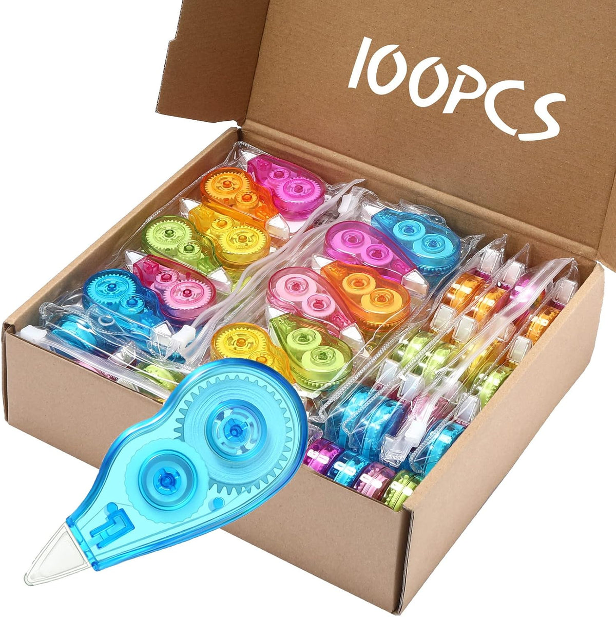 Chivao 100 Pack Mini Correction Tape Bulk Ink Corrector Eraser Tape Set Cute