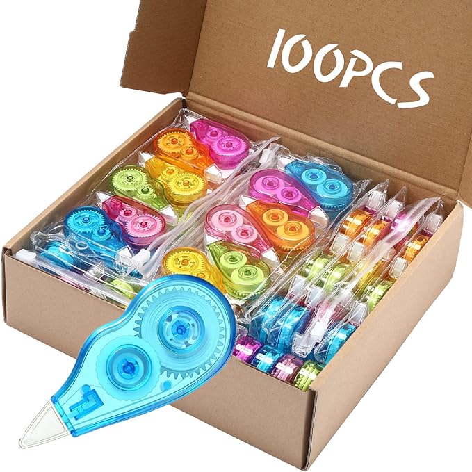 Chivao 100 Pack Mini Correction Tape Bulk Ink Corrector Eraser Tape Set Cute by Chivao