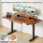 ONBRILL Standing Desk with Drawer, 55x23.6 Inches Solid Wood Desktop Stand Up - Image 3