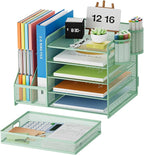 Marbrasse Desk Organizer with File Holder, 5-Tier Paper Letter Tray Organizer - Image 2