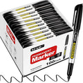 SFAIH 100 Black Permanent Markers Bulk -1s Quick Drying, Fine Point Markers by SFAIH