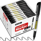 SFAIH 100 Black Permanent Markers Bulk -1s Quick Drying, Fine Point Markers by SFAIH