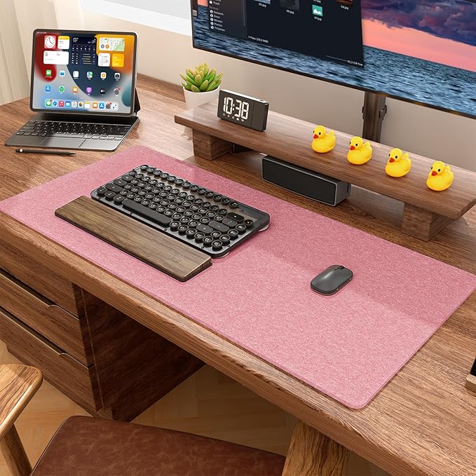 Auhoahsil Felt Desk Mat, Minimalist Large Mouse Pad XL 31.5 x 11.8 in, Desk Matt - Image 6