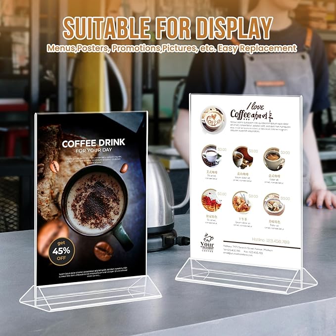 NICELINK 9 Pack Acrylic Sign Holder 8.5x11 Inch, Double Sided Clear Flyer - Image 5