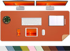 Large Desk Mat -47.2" x 17" Leather Desk Pad Protector by AFIING