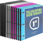WOT I Telescoping 3 Ring Binder 1 Inch 12-Pack, Flexible Binder by WOTI