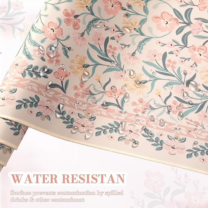 iCasso Pink Floral Desk Mat, Desk Pad, XXL Large Mouse Pad, Anti-Slip Big - Image 5