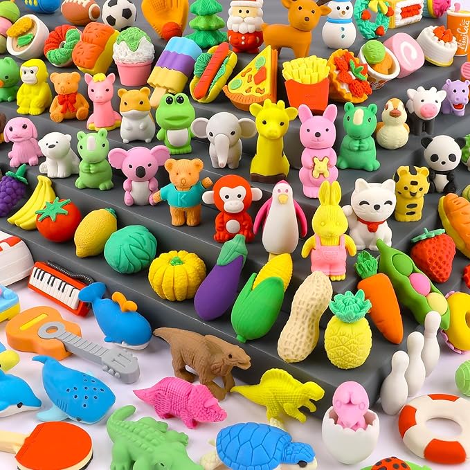 Arscniek 110 Pack Animal Erasers by Arscniektoysforkid