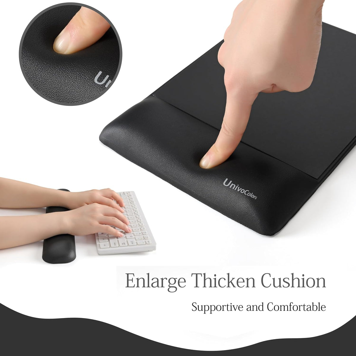 UnivoColors Design-Wave Set of Keyboad Wrist Rest & Mouce Pad,Artificial ...