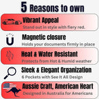 Red Magnetic Shut Premium PU Leather Insurance and Registration Holder - Image 2