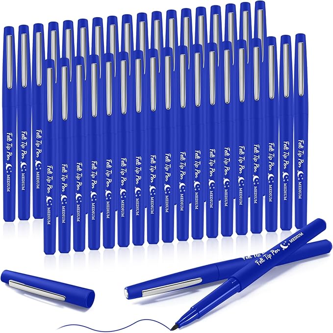Fuyoooo 36 Pcs Felt Tip Pens 0.7mm Medium Point Colored Felt Tip Pens by Fuyoooo
