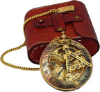 Handcrafted Vintage Brass Sundial Compass – Antique Nautical Sun Clock - Image 2