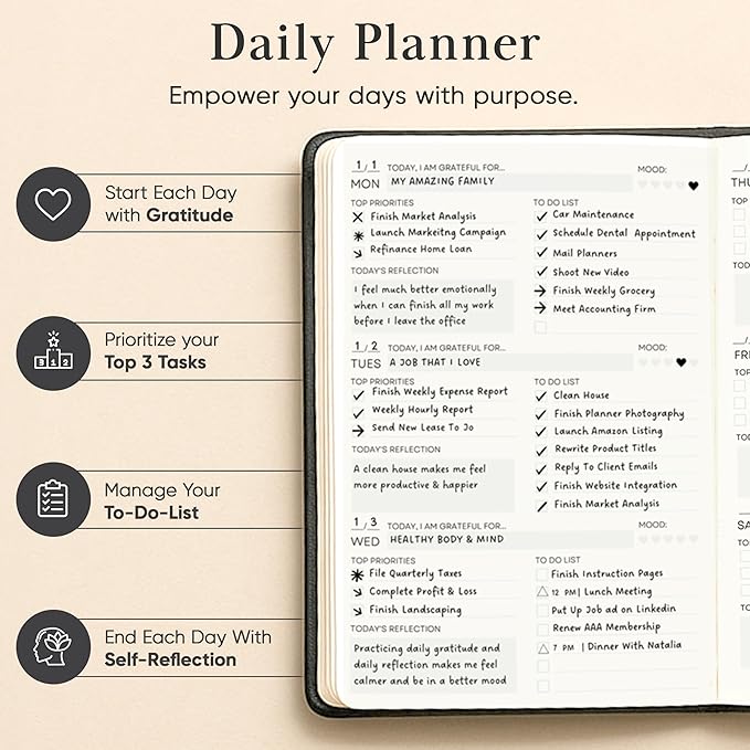 Mantra Planner 2026 Planner, Daily Journal & Gratitude Journal All-In-One - Image 4