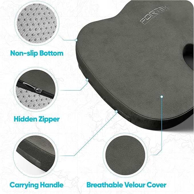 FORTEM Seat Cushion, Office Chair Cushion, Lumbar Support Pillow - Image 4