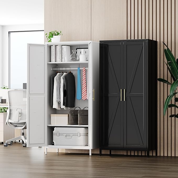 SUPEER Metal Wardrobe Cabinet - Image 9