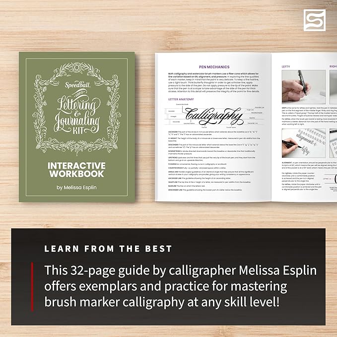 Speedball Hand-Lettering & Journaling Set, Brush Tip Pens Calligraphy, Bullet - Image 4