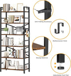 Homeiju 6 Tier Bookshelf, Industrial Bookcase - Image 4