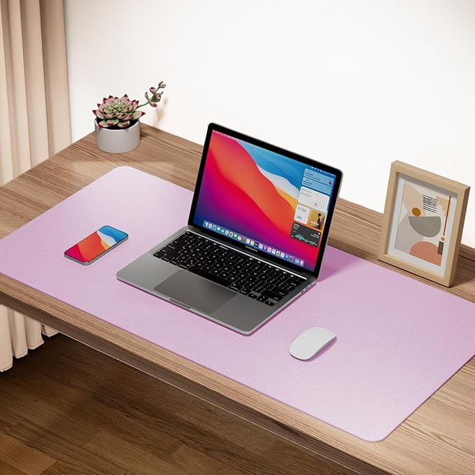 Boutilon Leather Desk Pad Protector, Non-Slip Mouse Pad, Laptop Desk Pad - Image 2