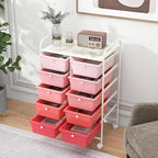 HAPPYGRILL 10-Drawer Rolling Storage Cart, Storage Organizer Cart - Image 2