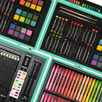 sunnyglade 145 piece deluxe art set wooden art shown in use