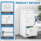 BYNSOE 3 Drawer File Cabinet - Image 9