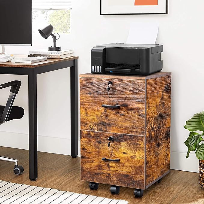VINGLI 2-Drawer Small Rolling File Cabinet - Image 4