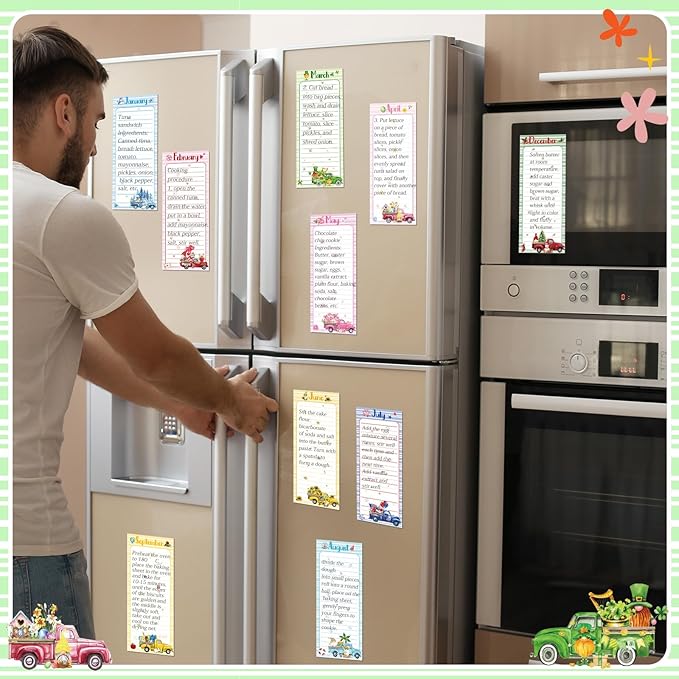 Eaasty 12 Pcs Seasonal Holiday Magnetic Notepads - Image 2