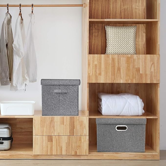 TYEERS Large Storage Bins with Lids, Collapsible, Fabric Storage Boxes - Image 4