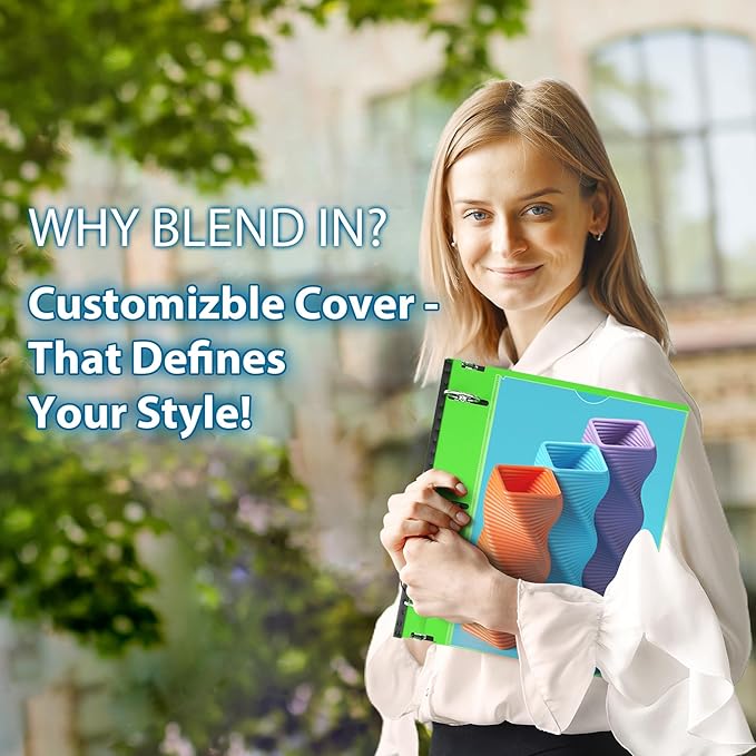 WOT I 1.5 Inch Telescoping 3 Ring Binder 6 Pack, Expandable Flexible Binder - Image 3