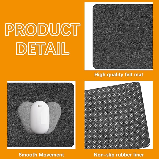 2 PCS Large Felt Desk mat, Office Computer Desk - Image 4