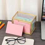 BTSKY Golden Glass Index Card Organizer Box, 3x5 Inch Index Cards Holder - Image 2