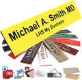 Door Name Plate Personalized for Office Yellow Plastic Name Plate Black Letters by LHS+My+Business