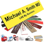 Door Name Plate Personalized for Office Yellow Plastic Name Plate Black Letters by LHS+My+Business