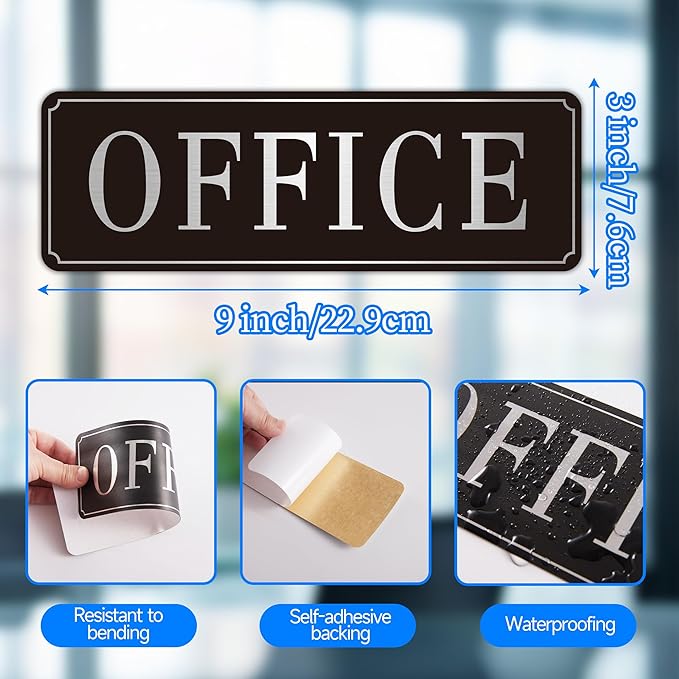 The Office Door Sign for Home and Business，Self-Adhesive Waterproof and - Image 3