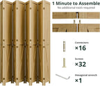 Cozy Castle Wood Room Divider, 8 Panels Folding Privacy Screen, 66.9'' Wall - Image 3