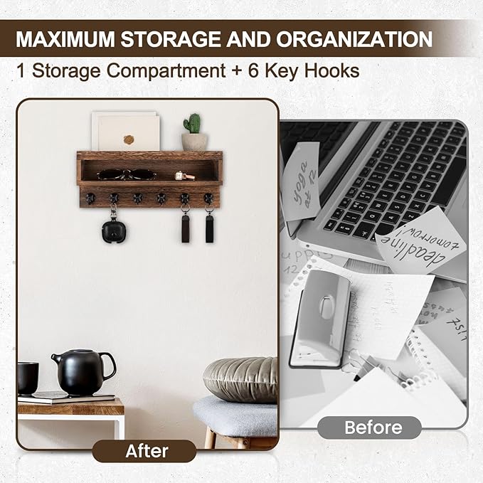 Lucundm Key and Mail Holder Wall Mount, Key Hanger - Image 6