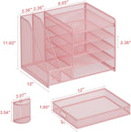 marbrasse desk organizer with file holder, 5-tier paper, package contents