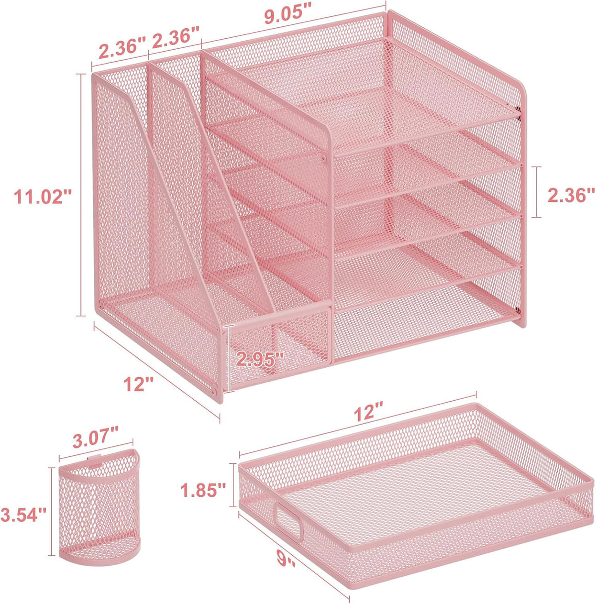marbrasse desk organizer with file holder, 5-tier paper, package contents