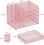Marbrasse Desk Organizer with File Holder, 5-Tier Paper Letter Tray Organizer - Image 6