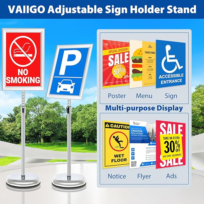 VAIIGO 6Packs Floor Standing Sign Holder Stands - Image 2