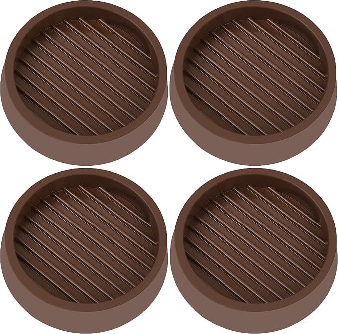 VOCOMO 3X3 Round Rubber Caster Cups, Non Slip Furniture Pads, Anti-Slip Gripper by VOCOMO