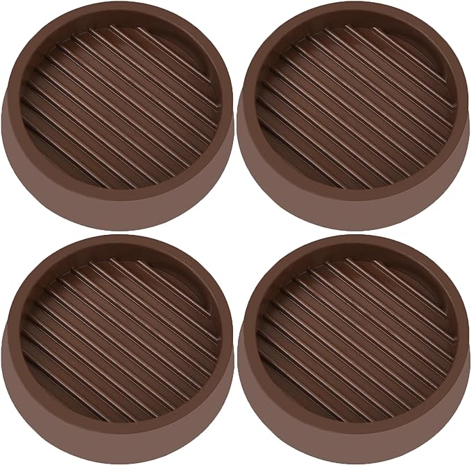 VOCOMO 4X4 Round Rubber Caster Cups, Non Slip Furniture Pads, Anti-Slip Gripper by VOCOMO