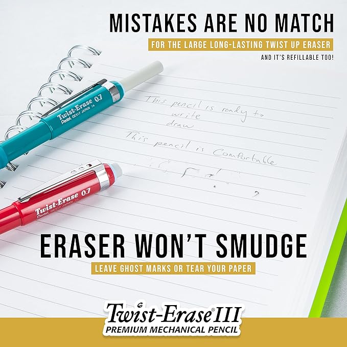 Pentel Twist-Erase III Mechanical Pencil, Bold Line, Violet Barrel - Image 5