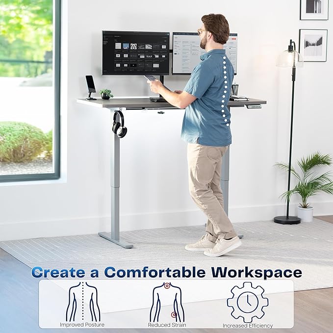 VIVO Electric 60 x 24 in Standing Desk, Memory Height Adjustment, 1B Series - Image 4