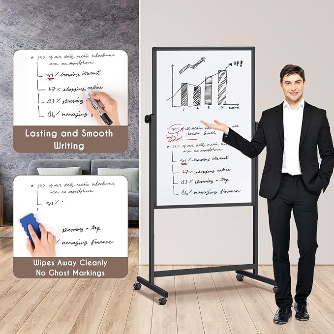 Double Sided Cork Board White Board, 32 x 48 inches Large Cork Board - Image 3