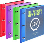 WOT I 4-Pack Telescoping 3 Ring Binder, Expandable Flexible Binder by WOTI