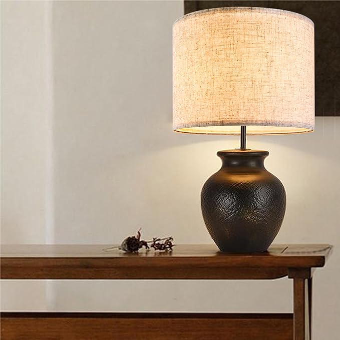 Set of 2 Drum Lampshades for Table, Floor & Bedside Lamps - Image 9