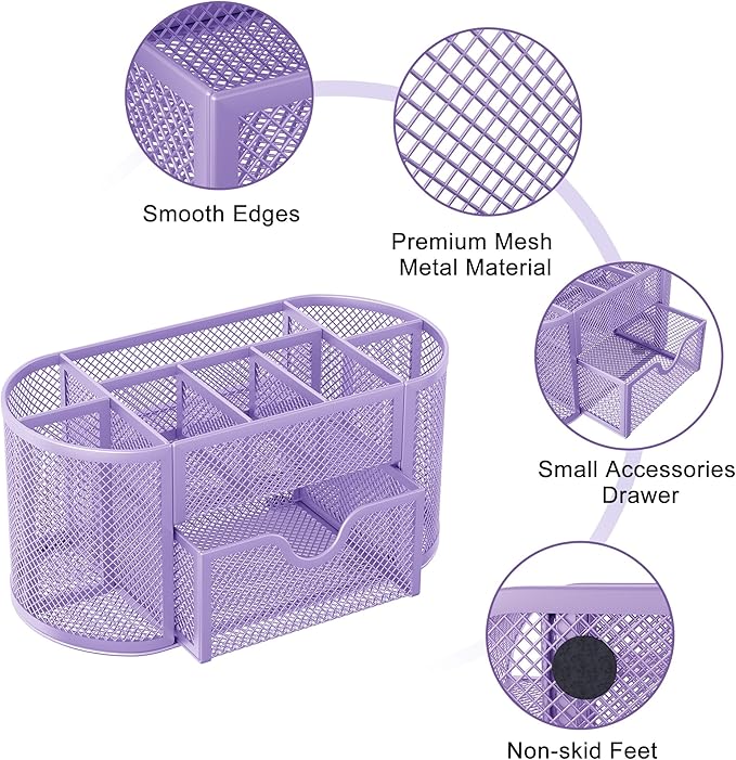 EasyPAG Mesh Pen Holder Desk Organizer - Image 3